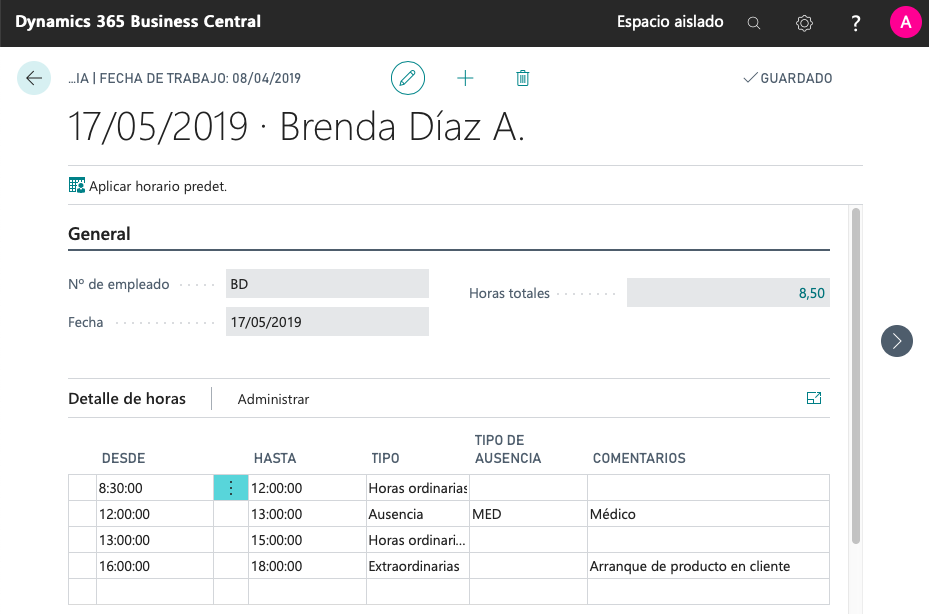 Ejemplo de reporte
