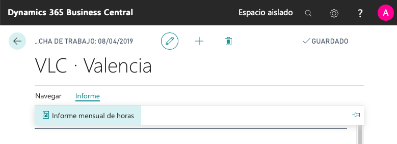 Informe en centro de trabajo
