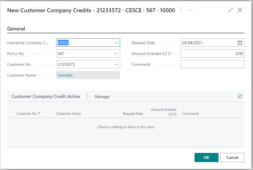 Company credit file