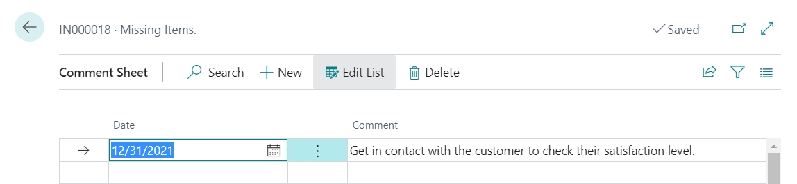 Header Comments - Action