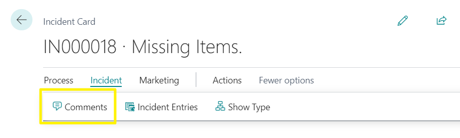 Header Comments - Action