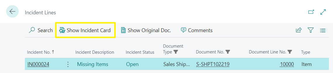 Source Documents - Incident Lines