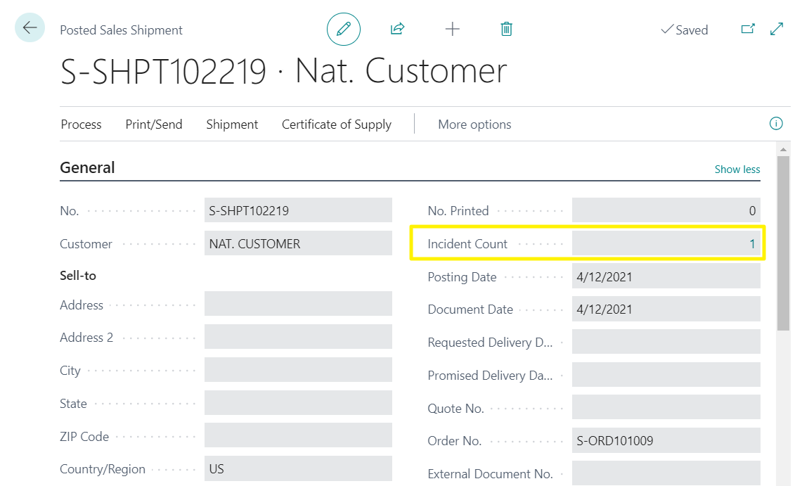 Source Document Card - Incident Count
