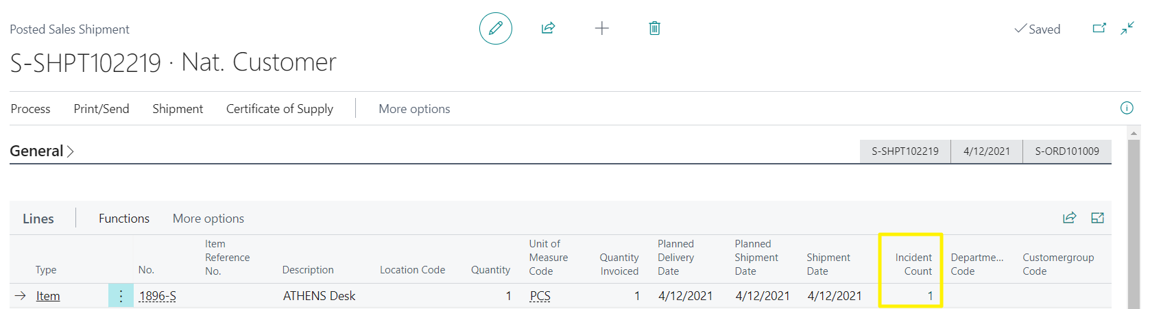 Source Documents Lines - Incident Count