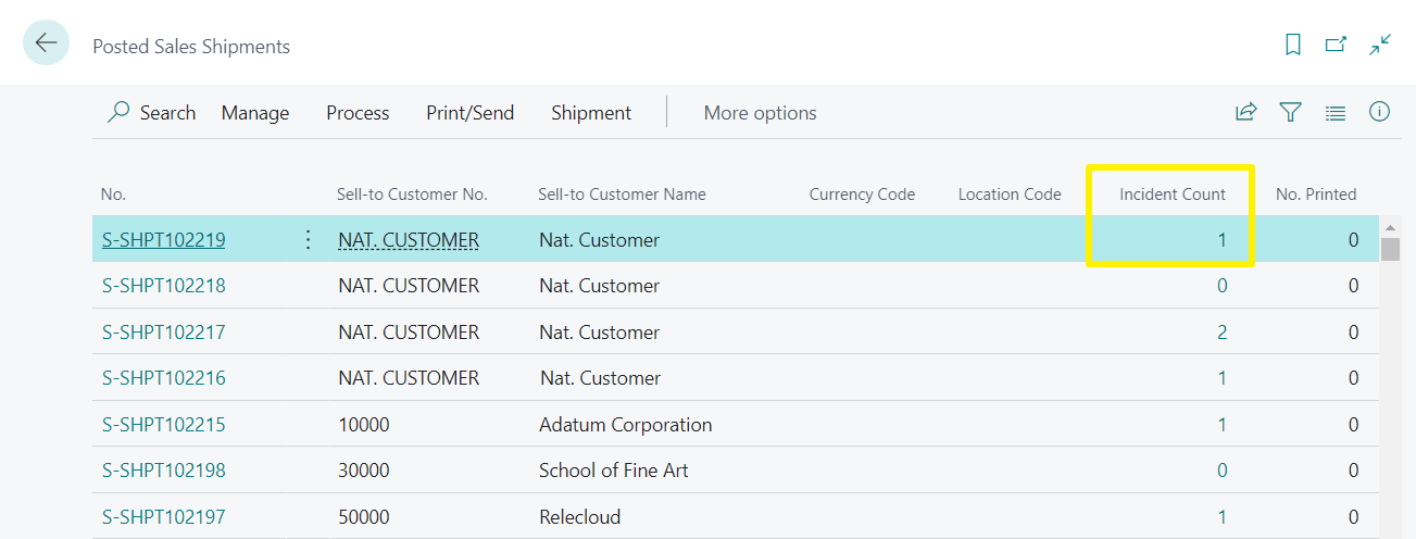 Source Documents List - Incident Count