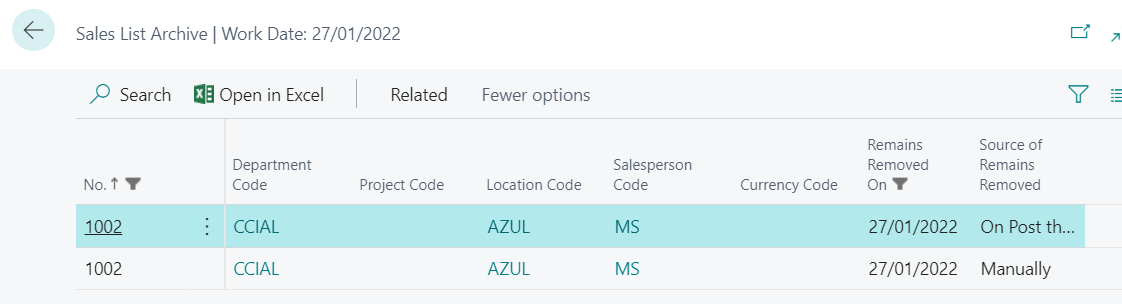 archived orders list