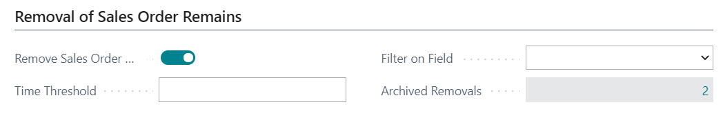 sales order - removal no.