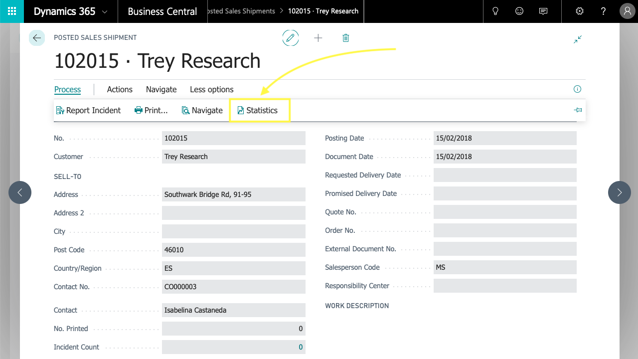 Document Statistics - Statistics Menu Button