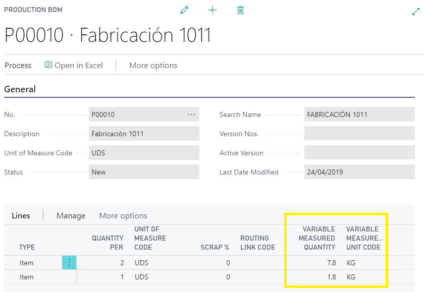 Ruta fabricación