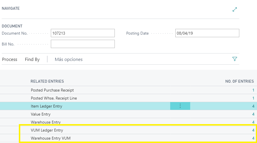 Movimientos navegar VUM