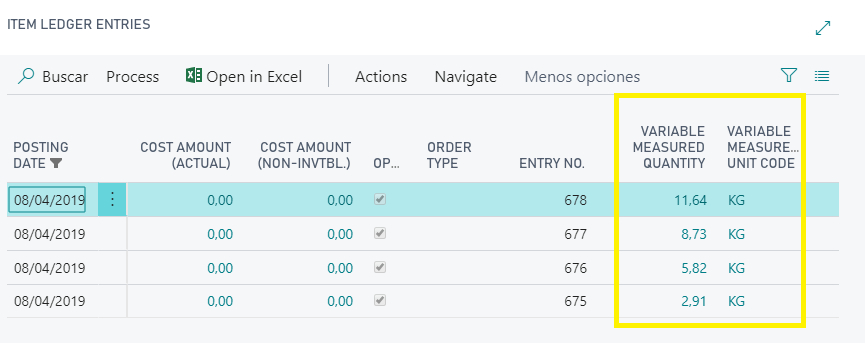Campos adicionales VUM