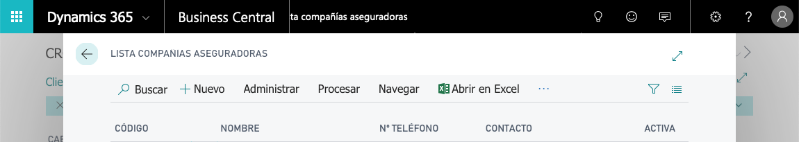 Compañía aseguradora opción nuevo