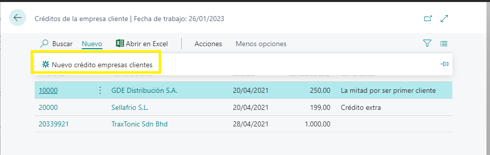 Solicitud crédito empresa