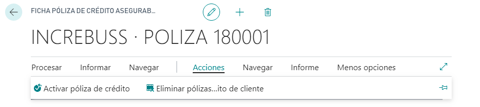 Menú ficha póliza