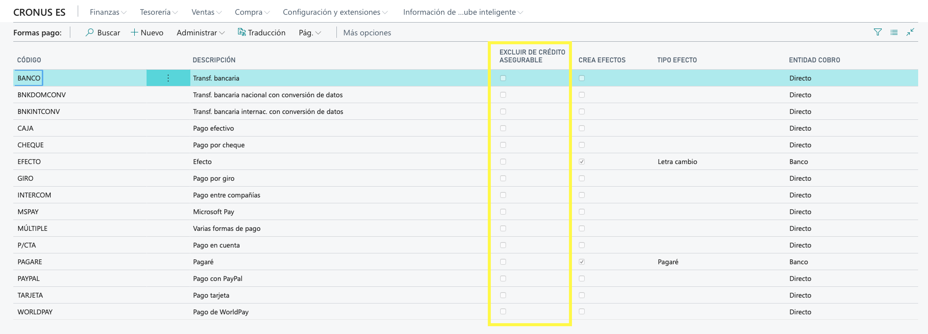 Formas de pago