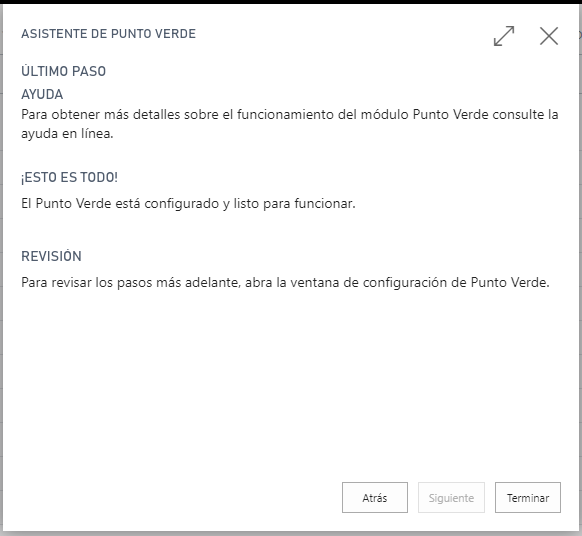 Configuración asistida punto verde paso 5