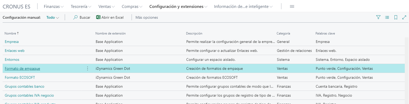 Configurar formatos empaque