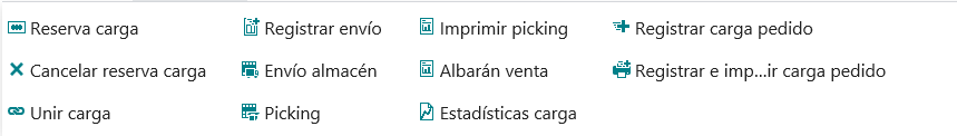 Acciones en Preparación de cargas