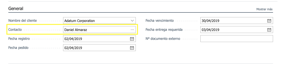 Ficha de contacto