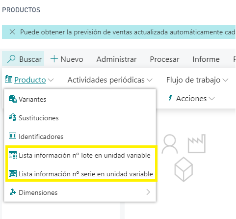 Acceso lista producto