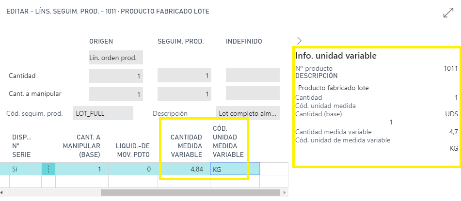 Seg. de diario producto producción