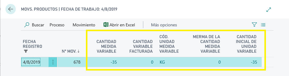 Campos adicionales VUM