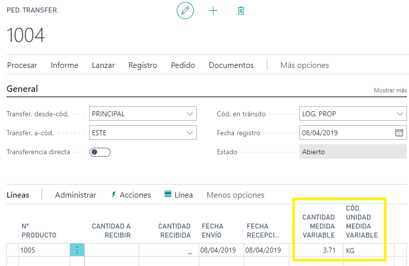 Actualiza con seguimiento de transferencia